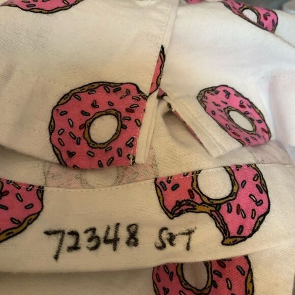 Pottery Barn Teen Simpsons Donut Pajamas Flannel M - Picture 3 of 5
